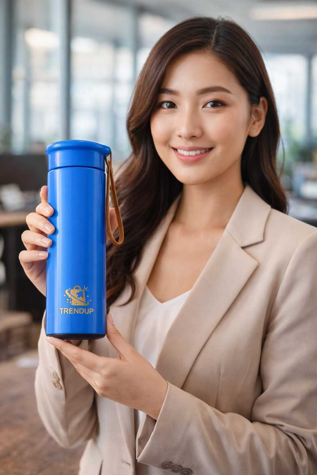 TRENDUP ROPE DUBLEWALL BOTTLE BLUE 500ML